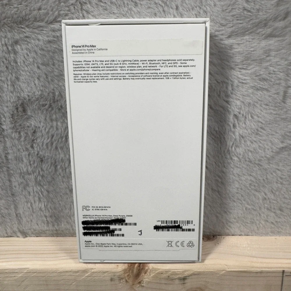 Apple iPhone 14‎ Pro Max 256GB Deep Purple Empty Retail Box MQ8W3LL/A